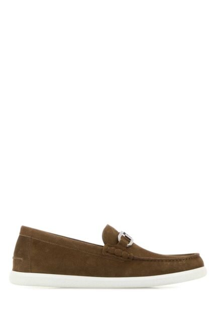 Brown suede O Lock Light loafersÂ 