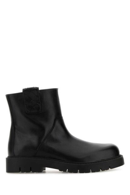 Black leather Haddock ankle boots