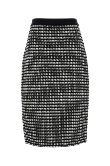 Embroidered tweed skirt