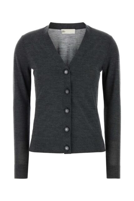 Dark grey wool blend Simone cardigan