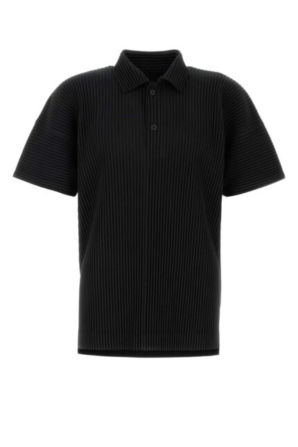 Black polyester polo shirt