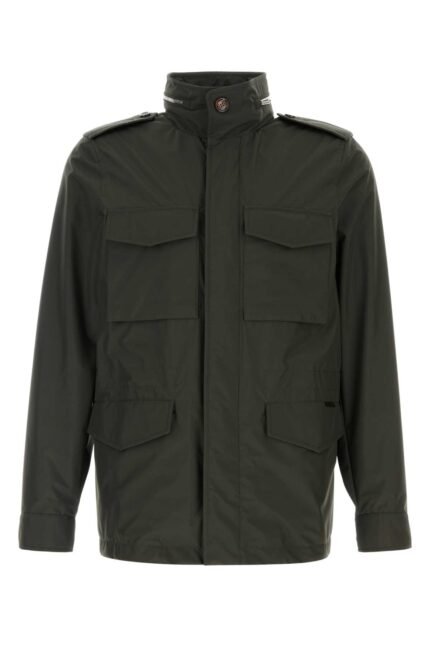 Bottle green polyester Denver jacket