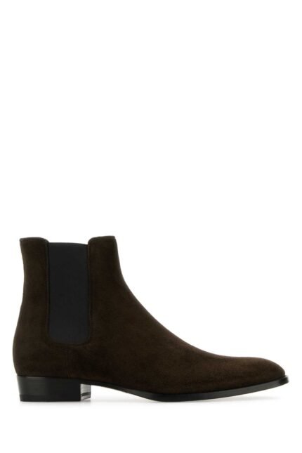 Dark brown suede Wyatt ankle boots