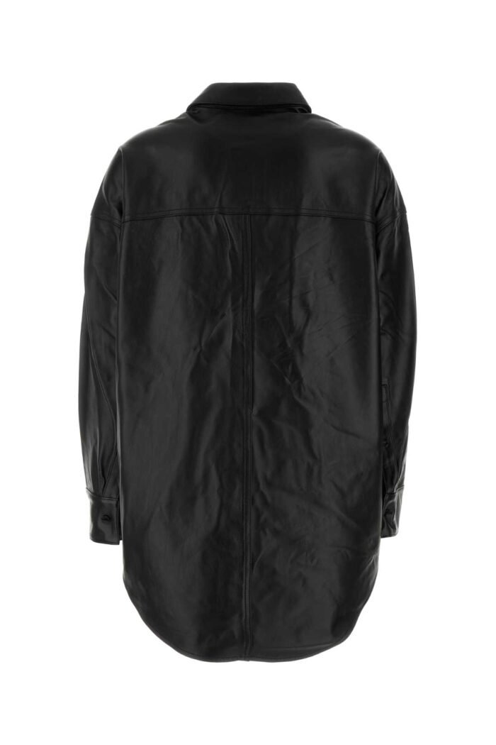 Black leather oversize shirt - Image 2