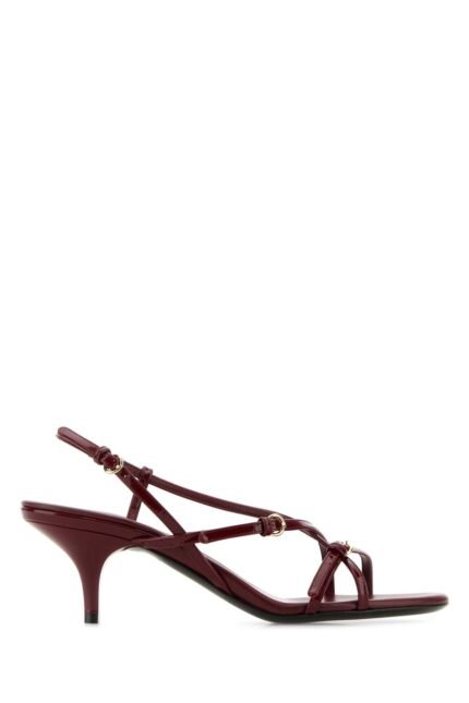 Tyrian purple leather sandals