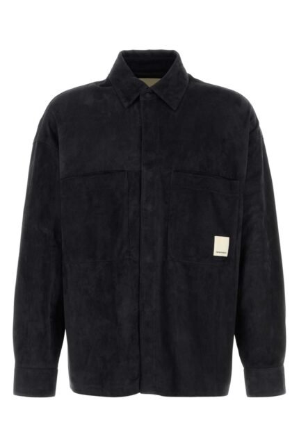 Dark blue suede shirt