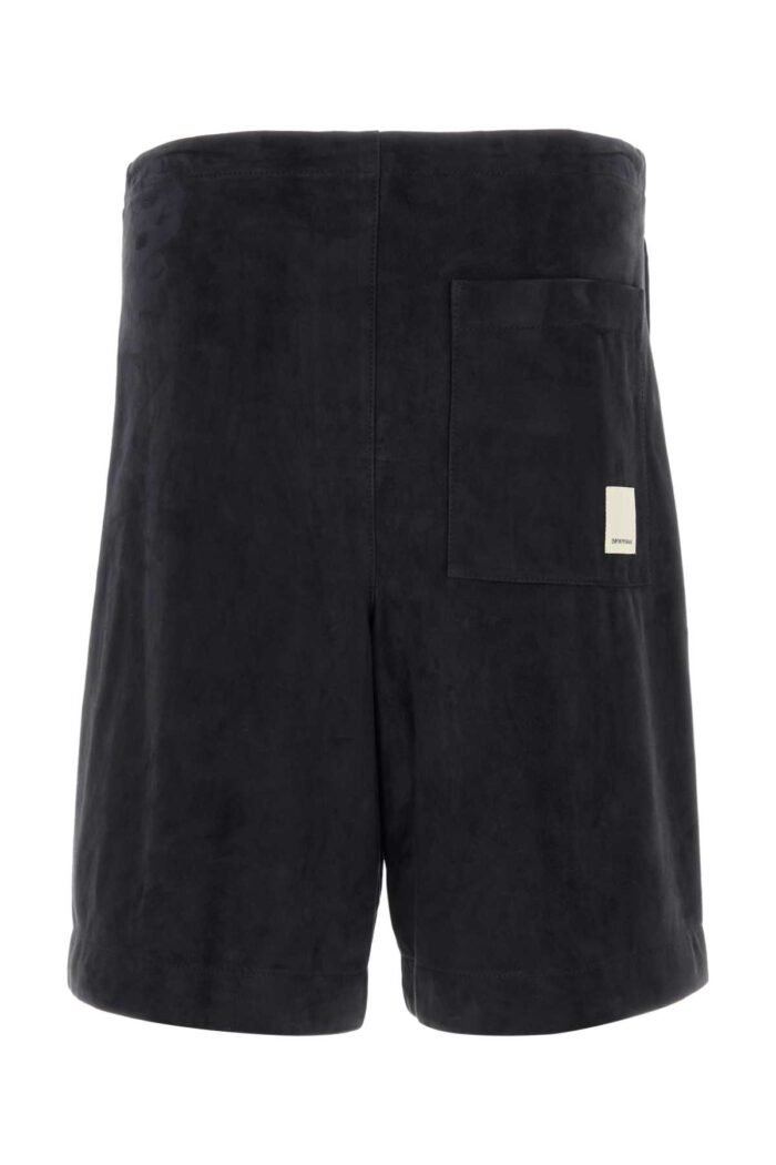 Dark blue suede bermuda shorts - Image 2