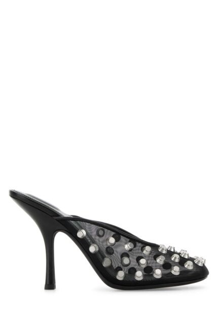 Black mesh Rhodes 105 mules