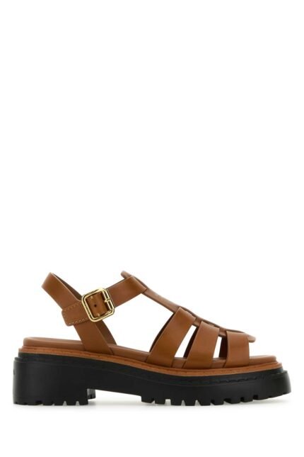 Caramel leather sandals