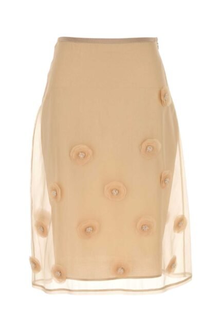 Beige silk Ombrosa skirt