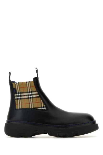 Black leather ankle boots