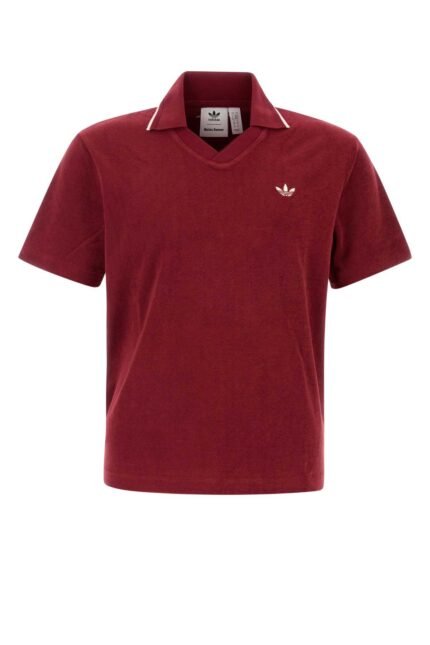 Tiziano red terry fabric Wales Bonner x Adidas polo shirt