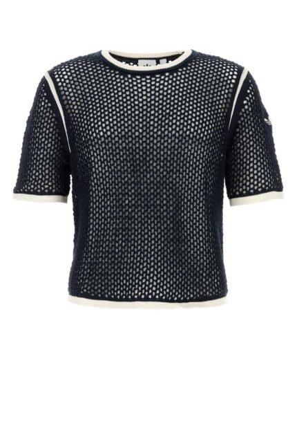 Navy blue crochet Wales Bonner x Adidas t-shirt