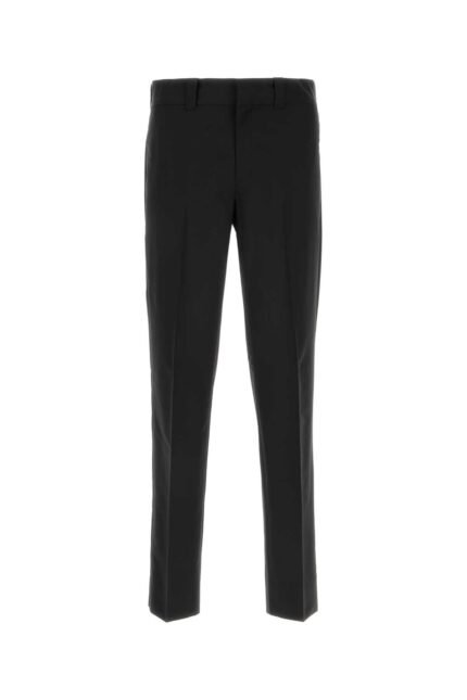 Black wool blend pant