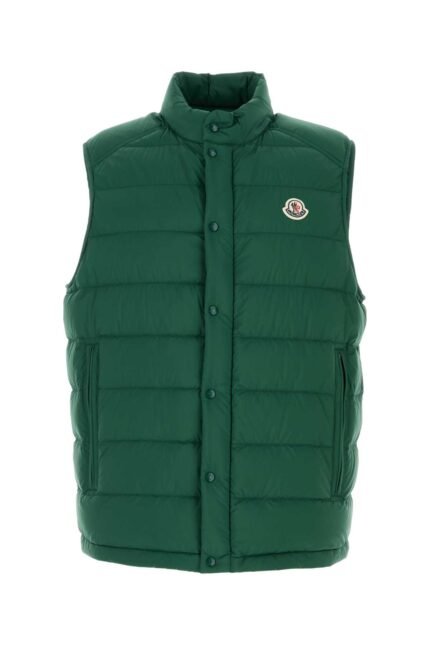 Dark green nylon Barthe sleeveless down jacket