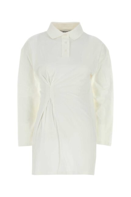 White stretch piquet Lady mini polo dress