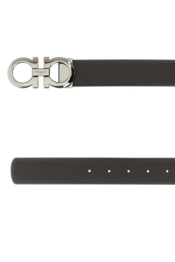 Dark brown leather reversible belt - Image 2