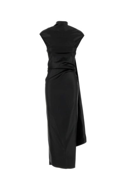 Black stretch satin Abadani123 dress