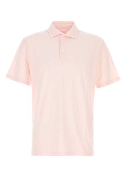 Pastel pink piquet polo shirt