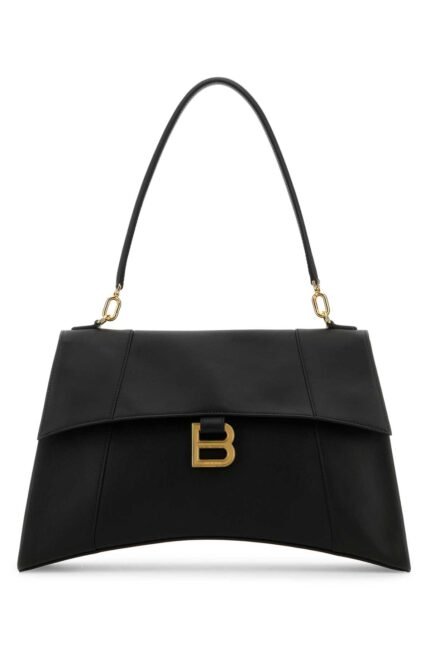 Black leather Hourglass shoulder bag