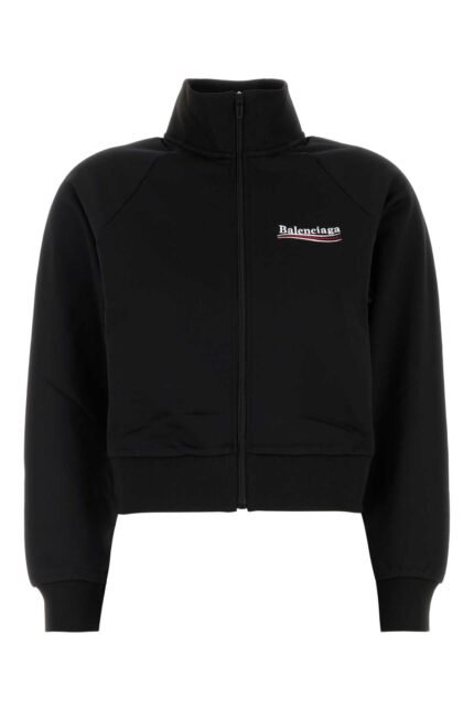 Black nylon ben sweatshirt