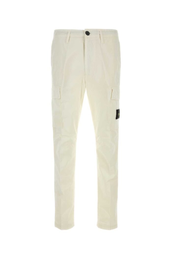 Ivory stretch cotton pant - Image 1