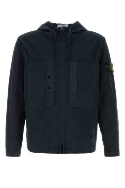 Navy blue stretch cotton jacket