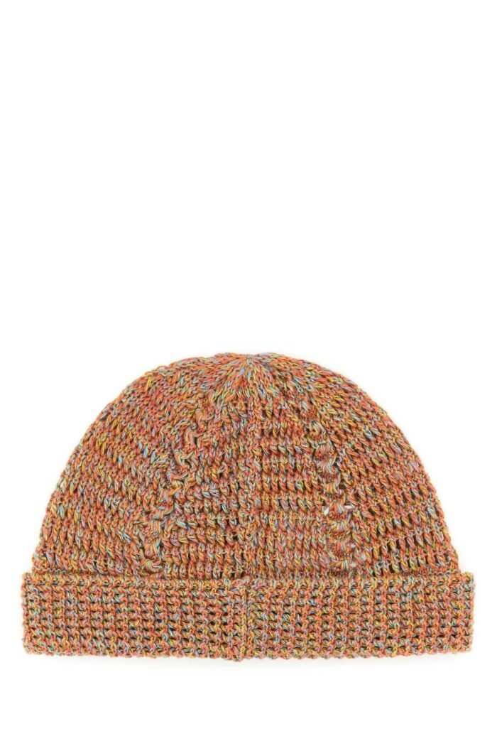 Multicolor linen blend Knitted VLogo Signature beanie hat - Image 2