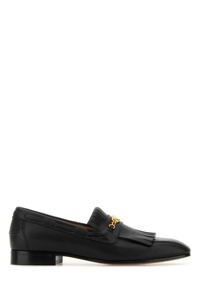 Black leather VLogo Signature loafers - Image 1
