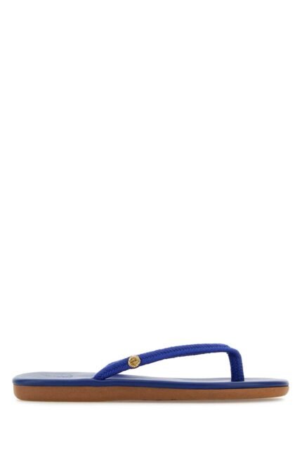 Blue fabric Saionara thong slippers