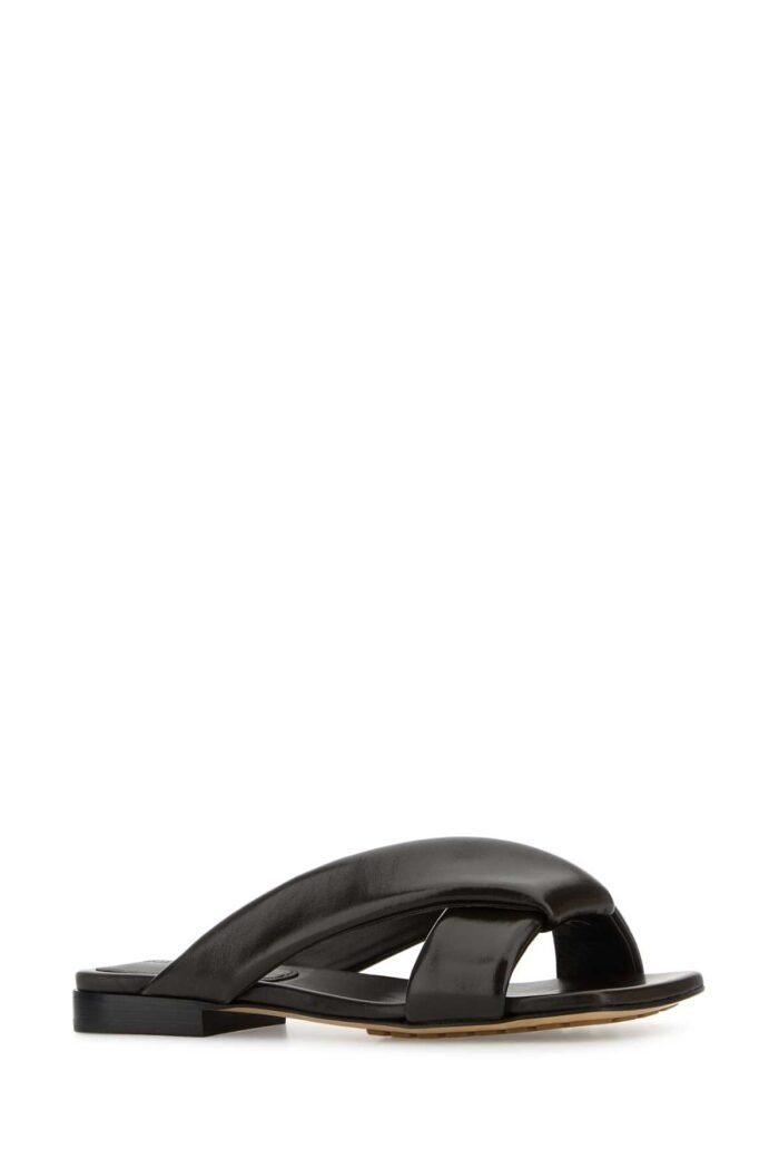 Dark brown leather Riva slippers - Image 2