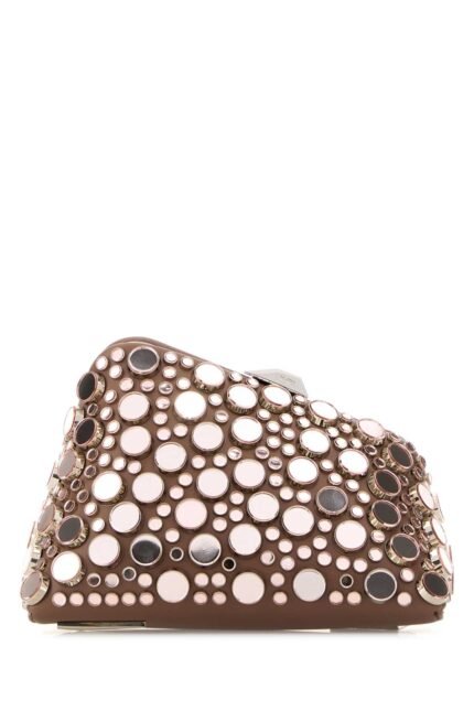 Embellished leather Midnight clutch