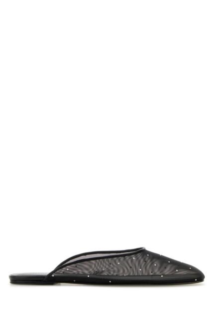 Black mesh slippers