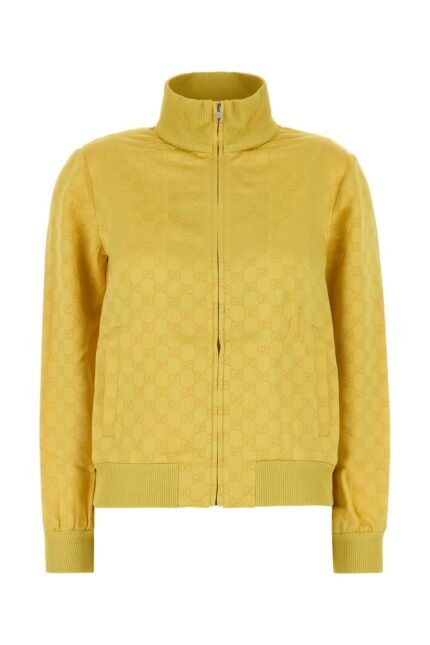 Yellow jacquard sweatshirt