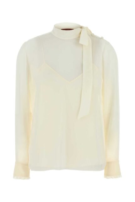 Ivory crepe blouse