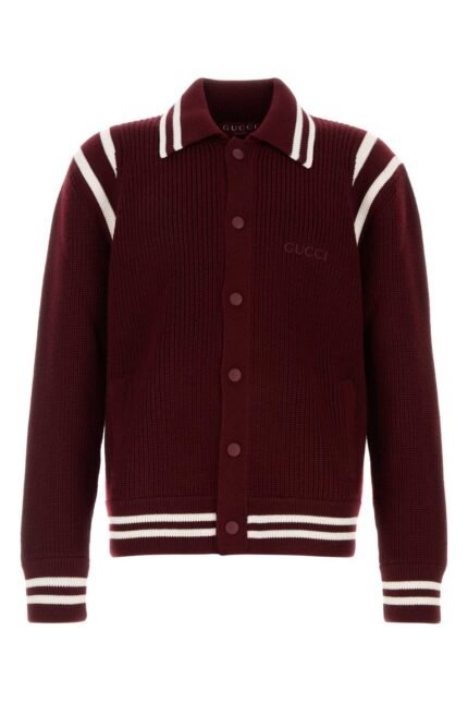 Burgundy wool cardigan