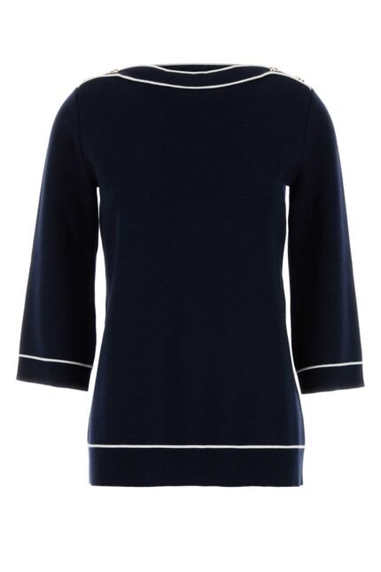 Navy blue wool oversize sweater