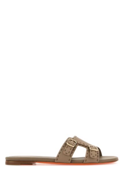 Cappuccino leather Didi slippers
