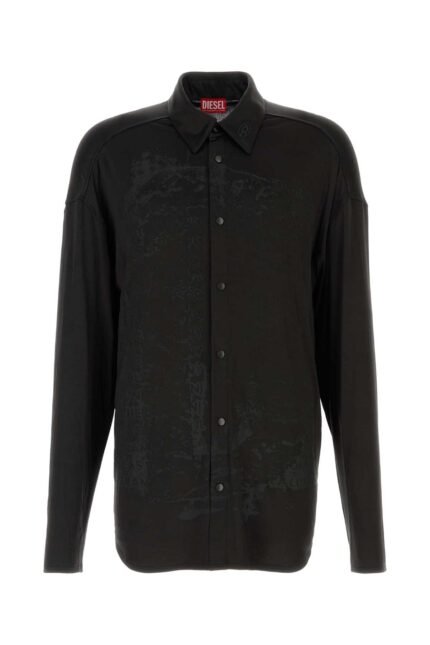 Black stretch acetate S-Frederic shirt