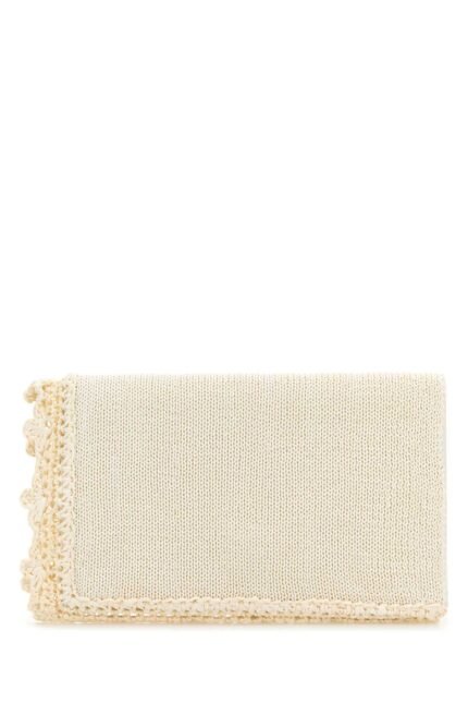 Ivory crochet clutch