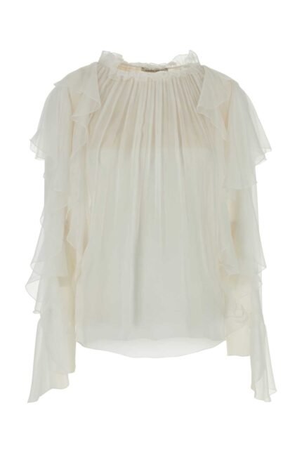 White silk blouse
