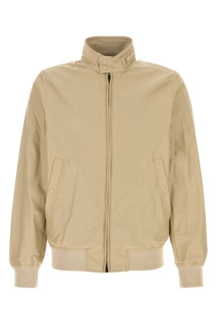 Sand cotton blend Cruiser bomber jacket