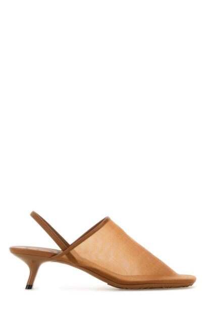 Orange mesh Petal pumps