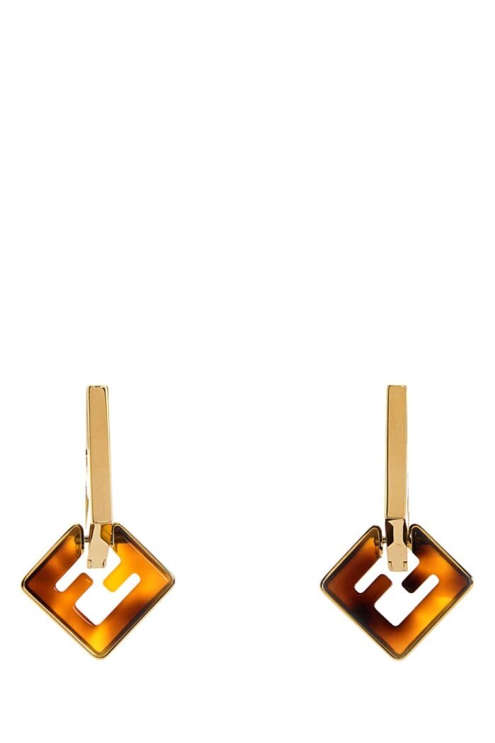 Printed plexiglass and metal Forever Fendi earrings - Image 1