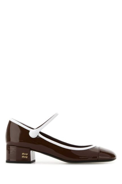 Brown leather pumps