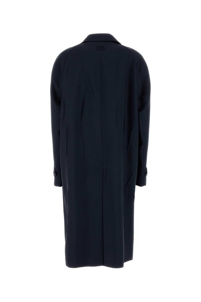 Navy blue mohair blend oversize overcoat - Image 2