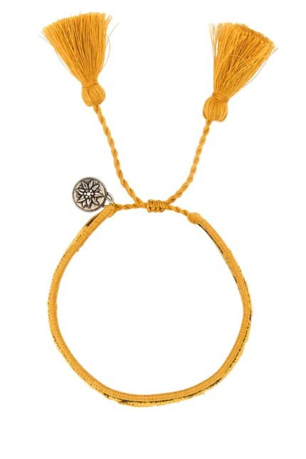 Two-tone suede and fabric bracelet
