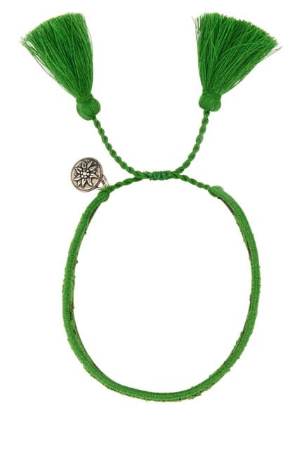 Two-tone suede and fabric bracelet