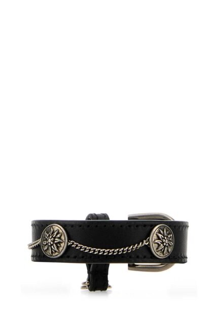 Black leather bracelet