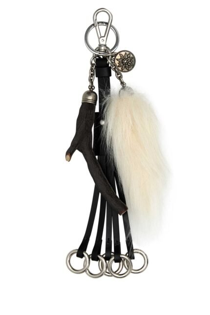 Black leather key ring